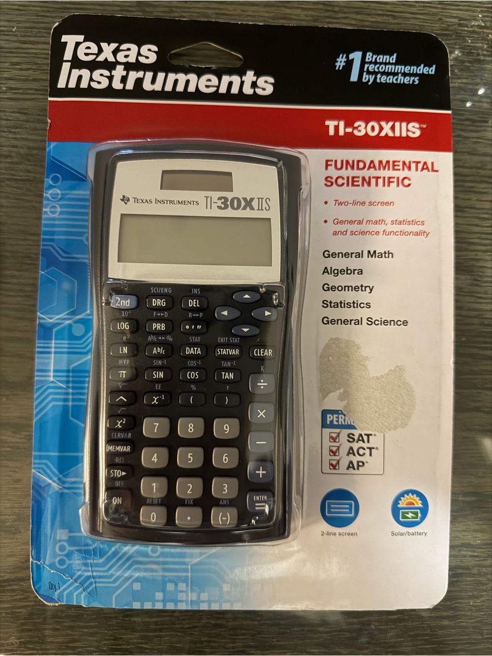 Texas Instruments TI-30XIIS Scientific Calculator - Black, White, Red